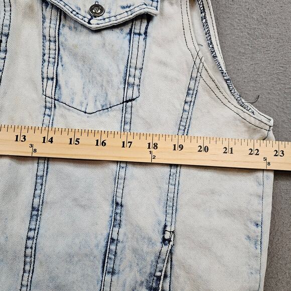 Sleeping with Sirens Denim Vest Adult 2XL Acid Wash Rock Band - Picture 8 of 11